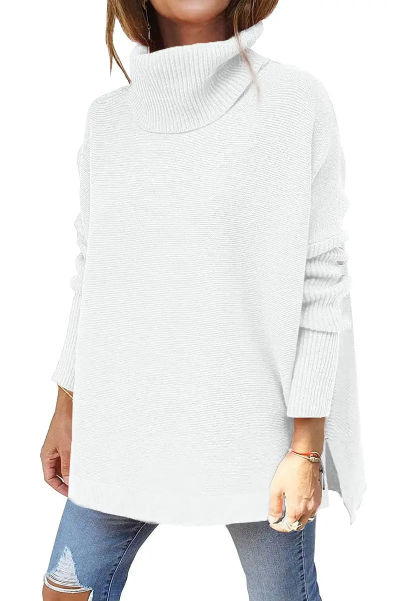 Ava Pull Long Femme Col Roulé Ample