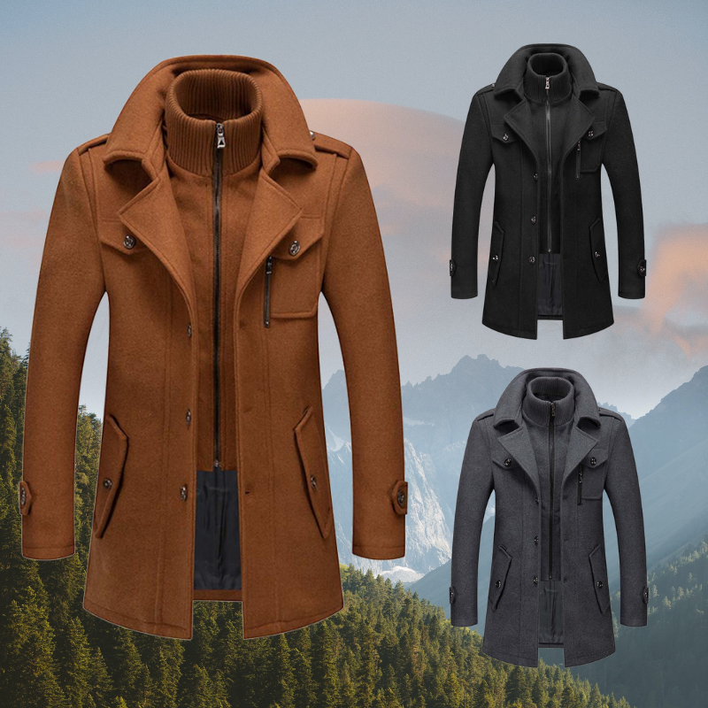 Daniel Manteau Long en Laine pour Homme