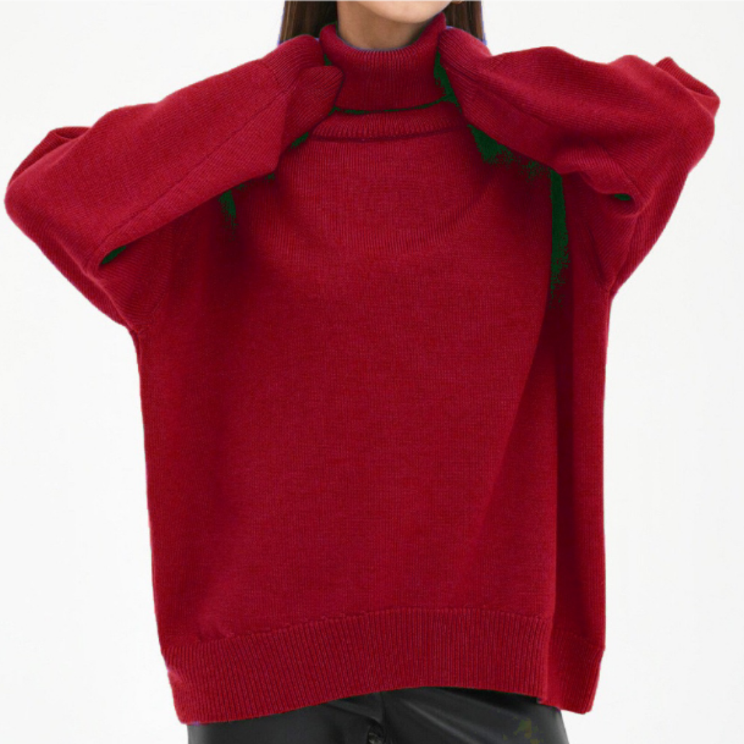 Camille Pull Femme Col Roulé Ample