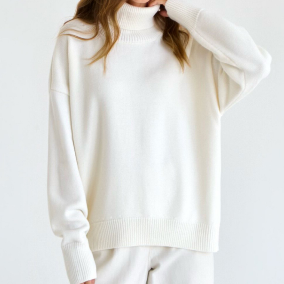 Camille Pull Femme Col Roulé Ample