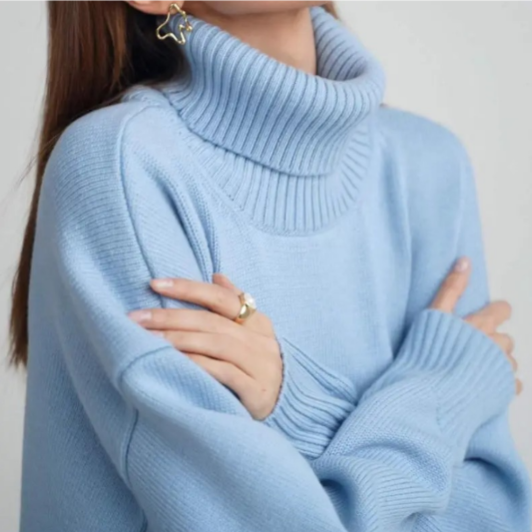 Camille Pull Femme Col Roulé Ample