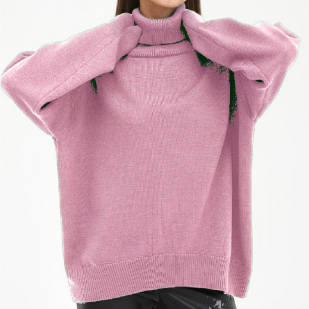 Camille Pull Femme Col Roulé Ample
