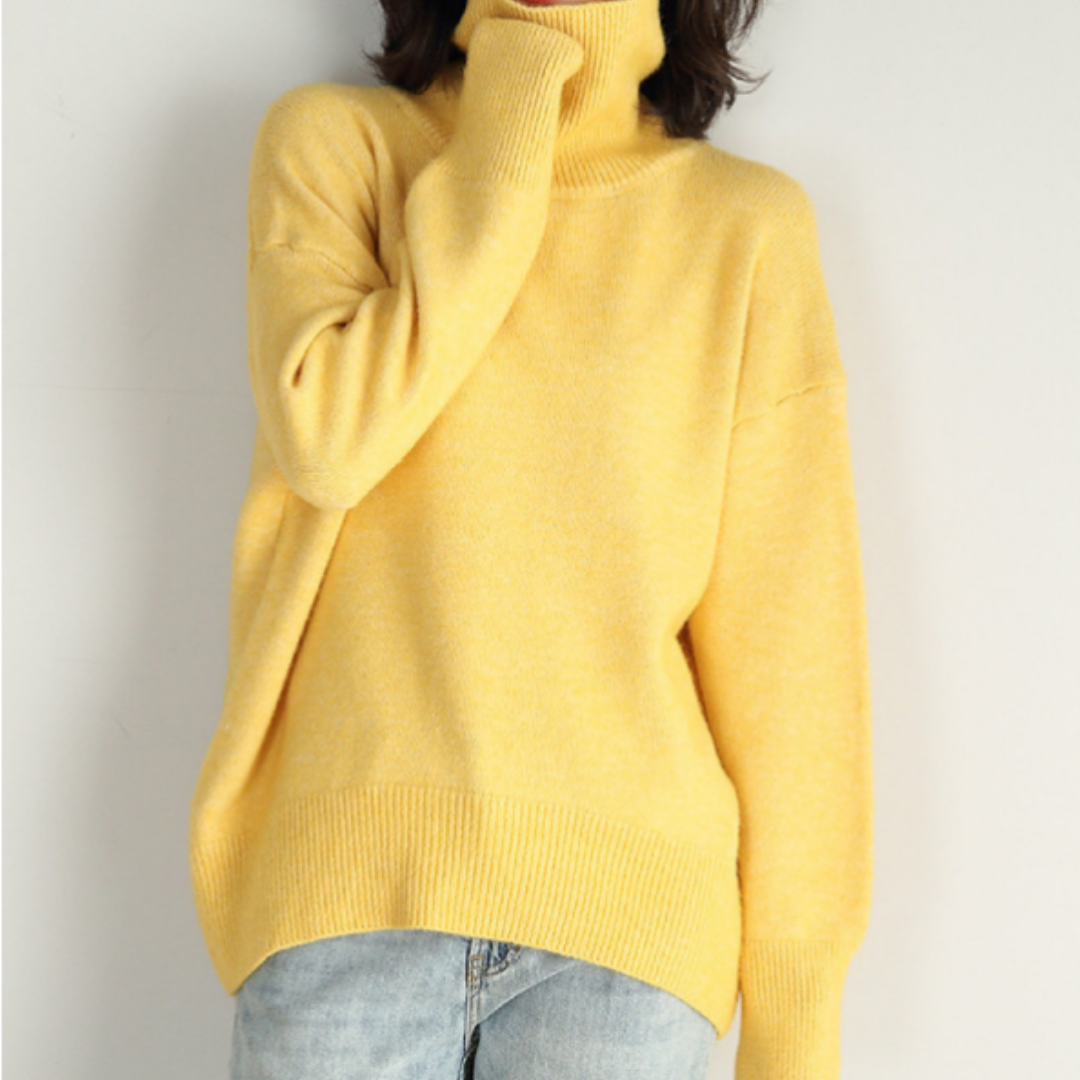 Camille Pull Femme Col Roulé Ample