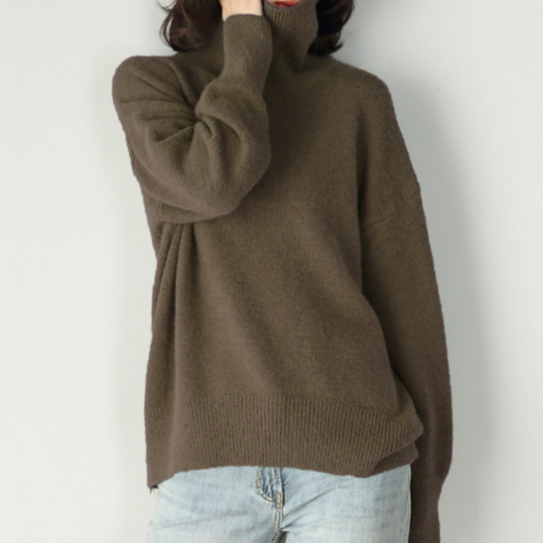 Camille Pull Femme Col Roulé Ample