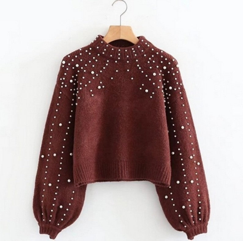 Valery Aureli Pull Femme Élégant à Perles