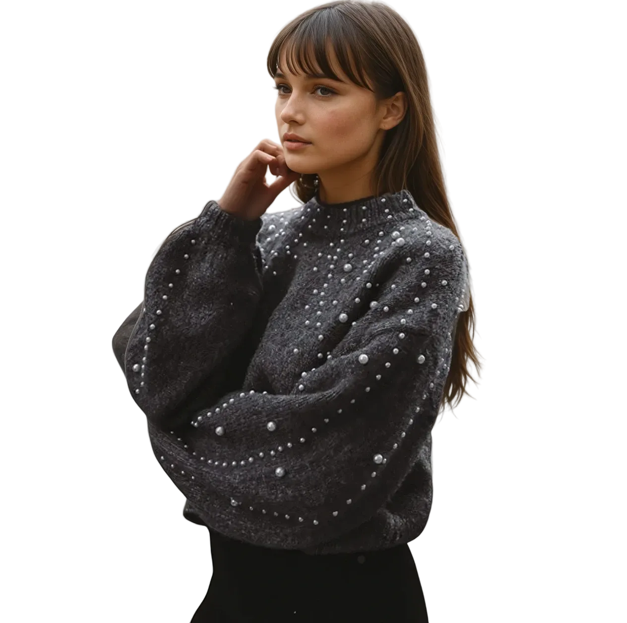 Valery Aureli Pull Femme Élégant à Perles