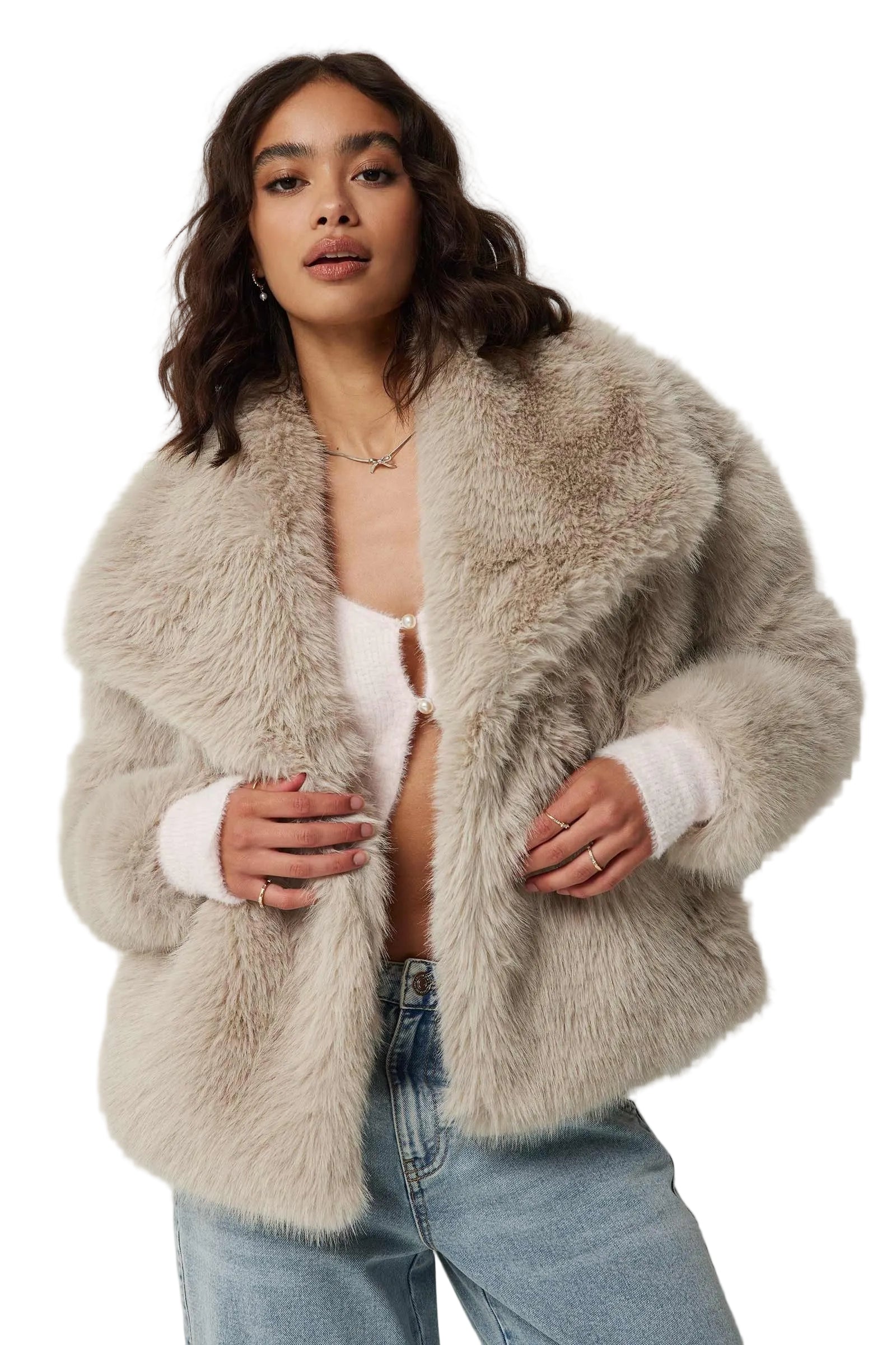 Lene Manteau Femme Faux Fur Luxe