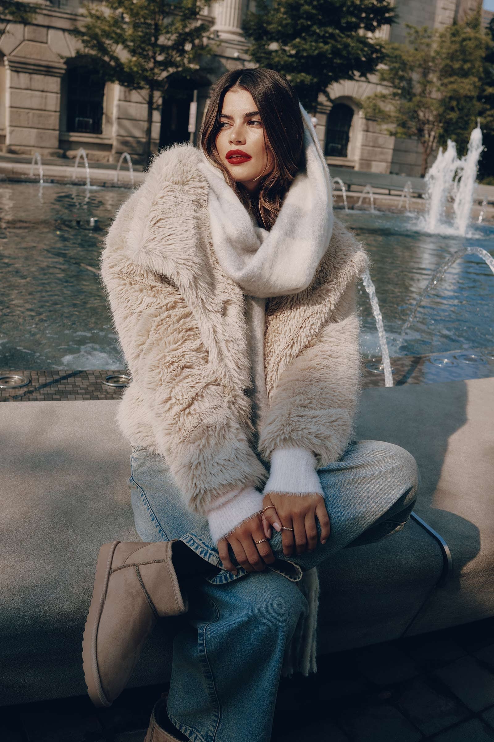 Lene Manteau Femme Faux Fur Luxe