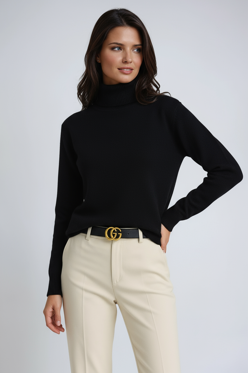 Clarrise Pull à Col Roulé Chaud Femme