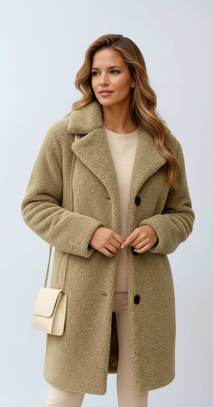 Sherra Manteau Teddy Long Femme