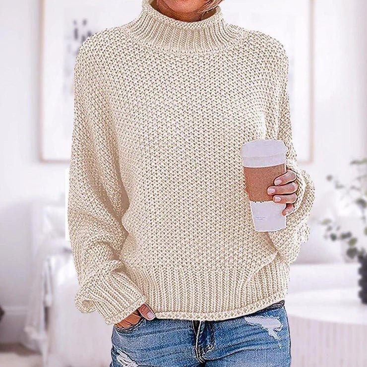Elani Pull Femme Col Roulé Ample