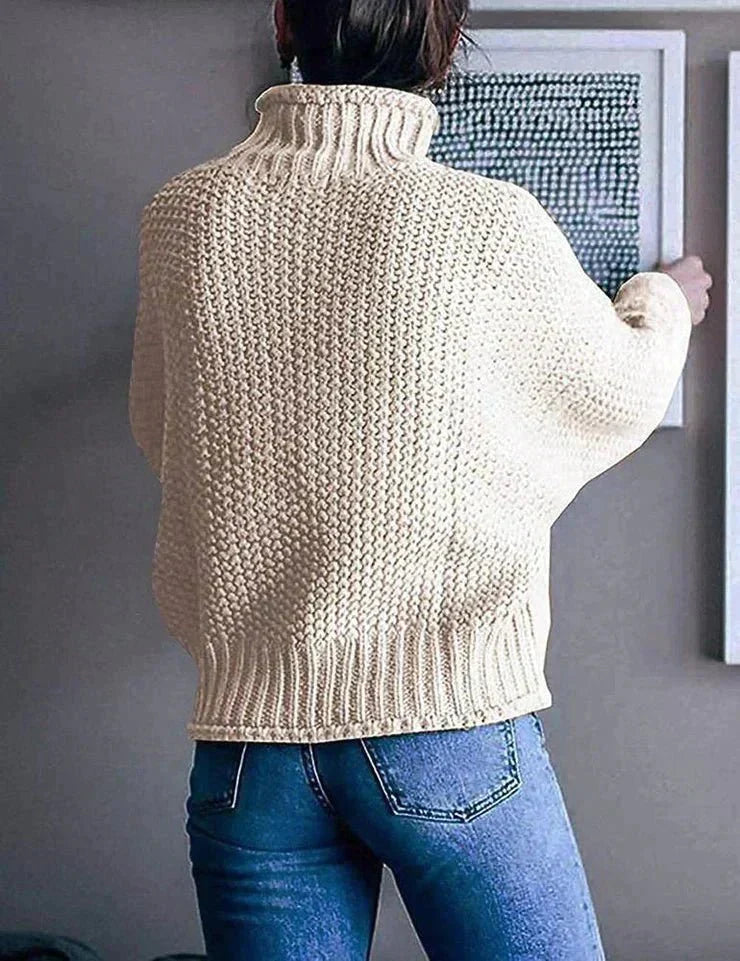 Elani Pull Femme Col Roulé Ample