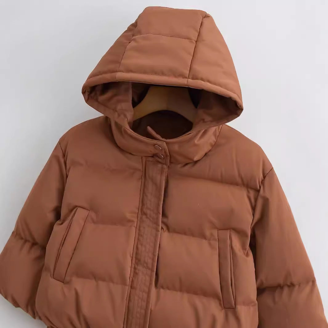 Vina Veste Courte Femme Matelassée à Capuche