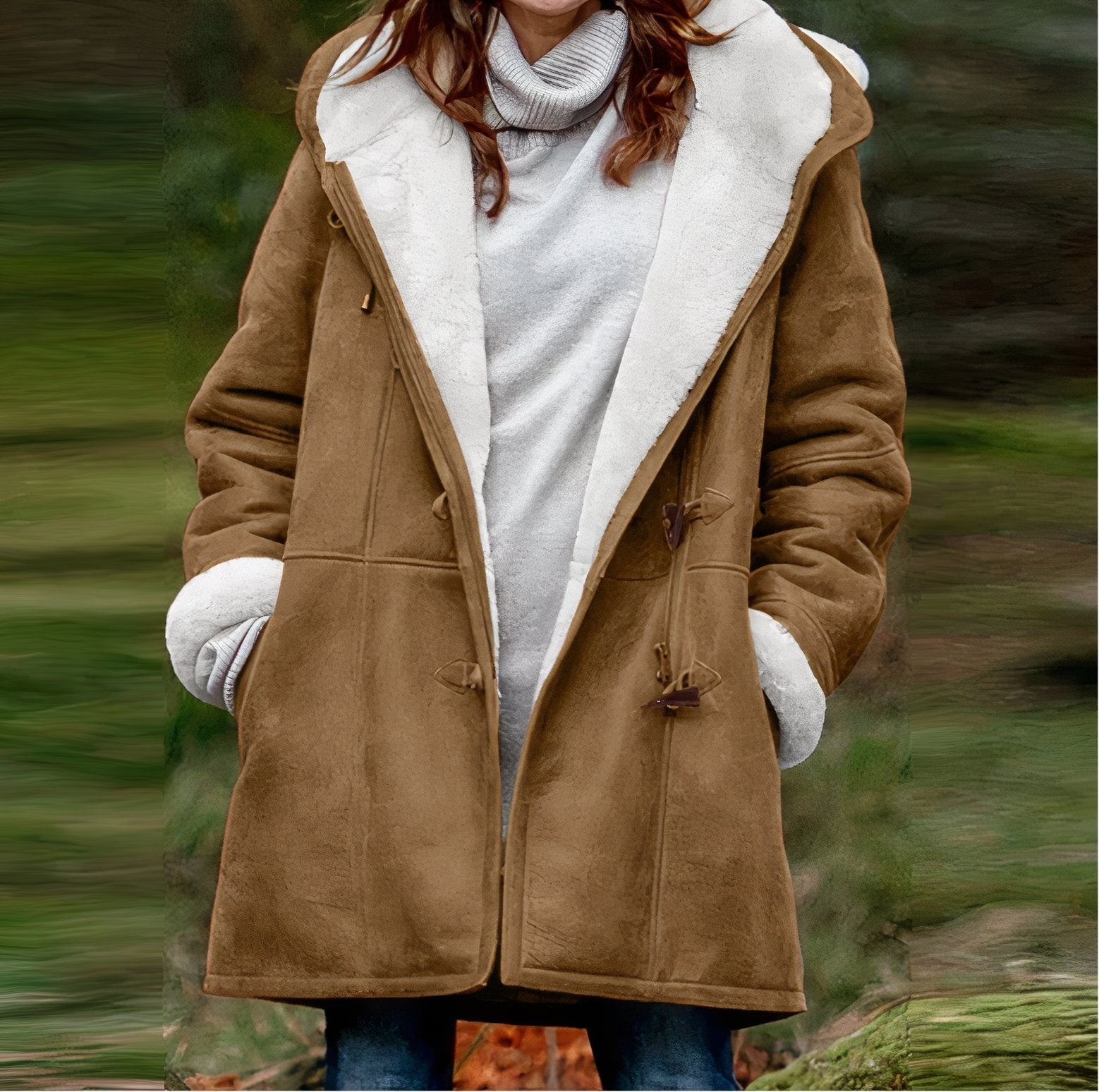 Emie Manteau Femme Doublé Imitation Fourrure
