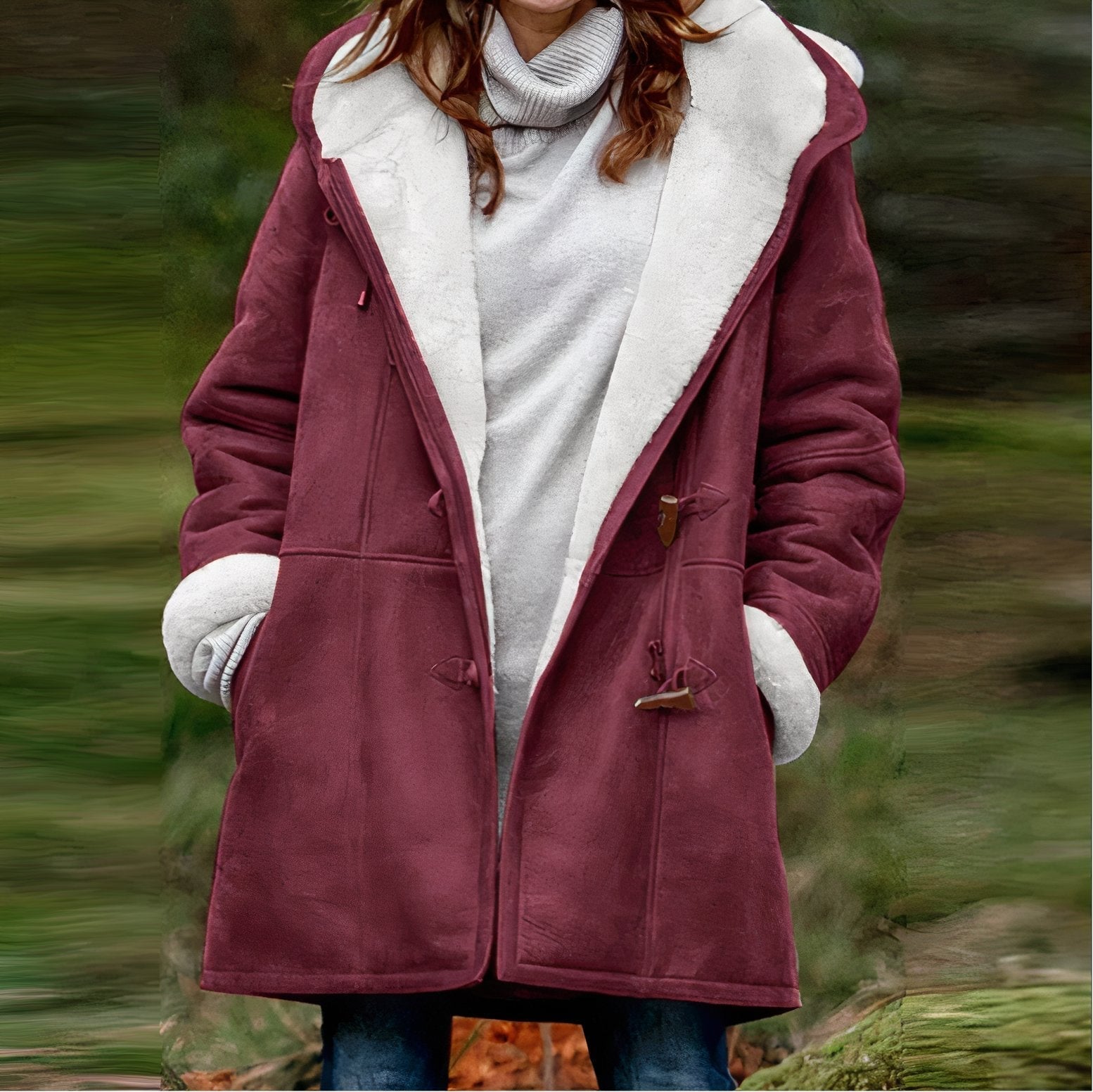 Emie Manteau Femme Doublé Imitation Fourrure