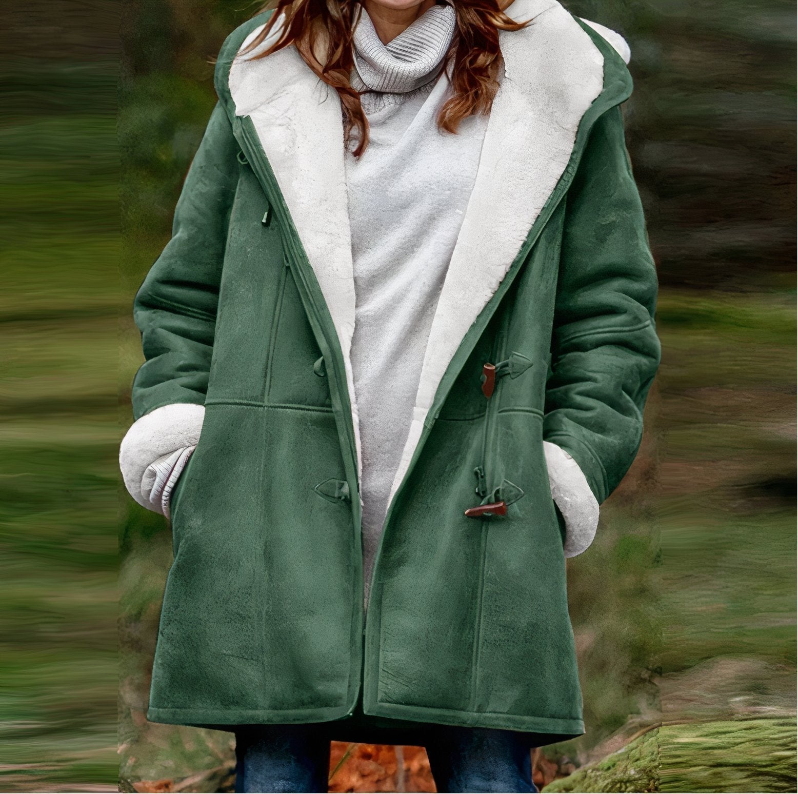 Emie Manteau Femme Doublé Imitation Fourrure