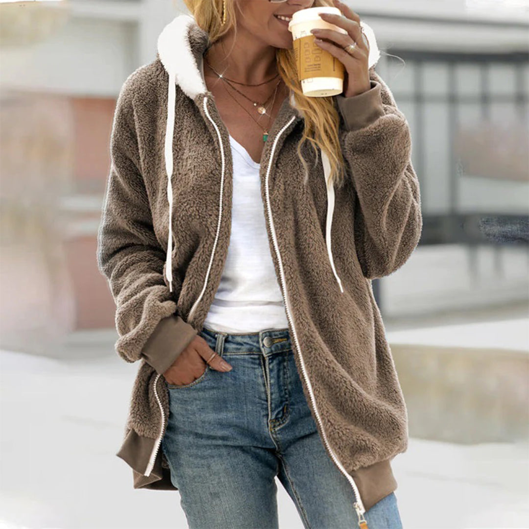 Livia Sweat à Capuche Polaire Femme Zippé