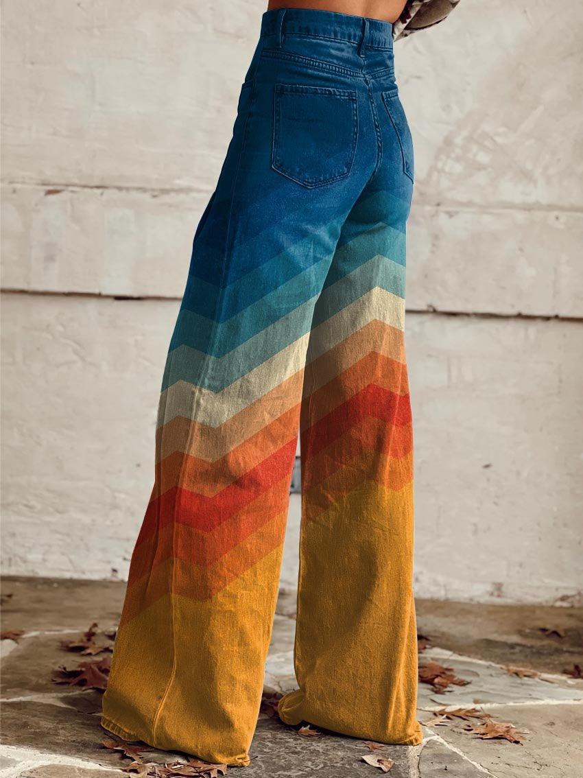 Léa - Pantalons Rétro Zigzag Élégants