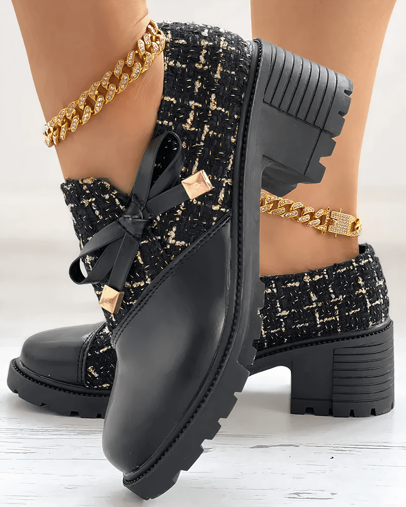 Chandni Mocassins à talon bloc pour femme