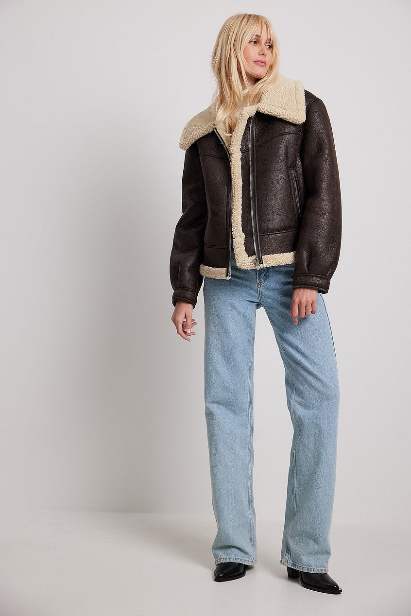 Rae Veste Aviateur Femme Marron Foncé