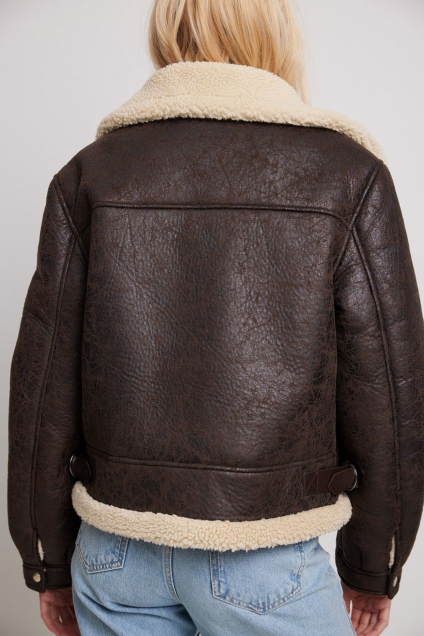 Rae Veste Aviateur Femme Marron Foncé
