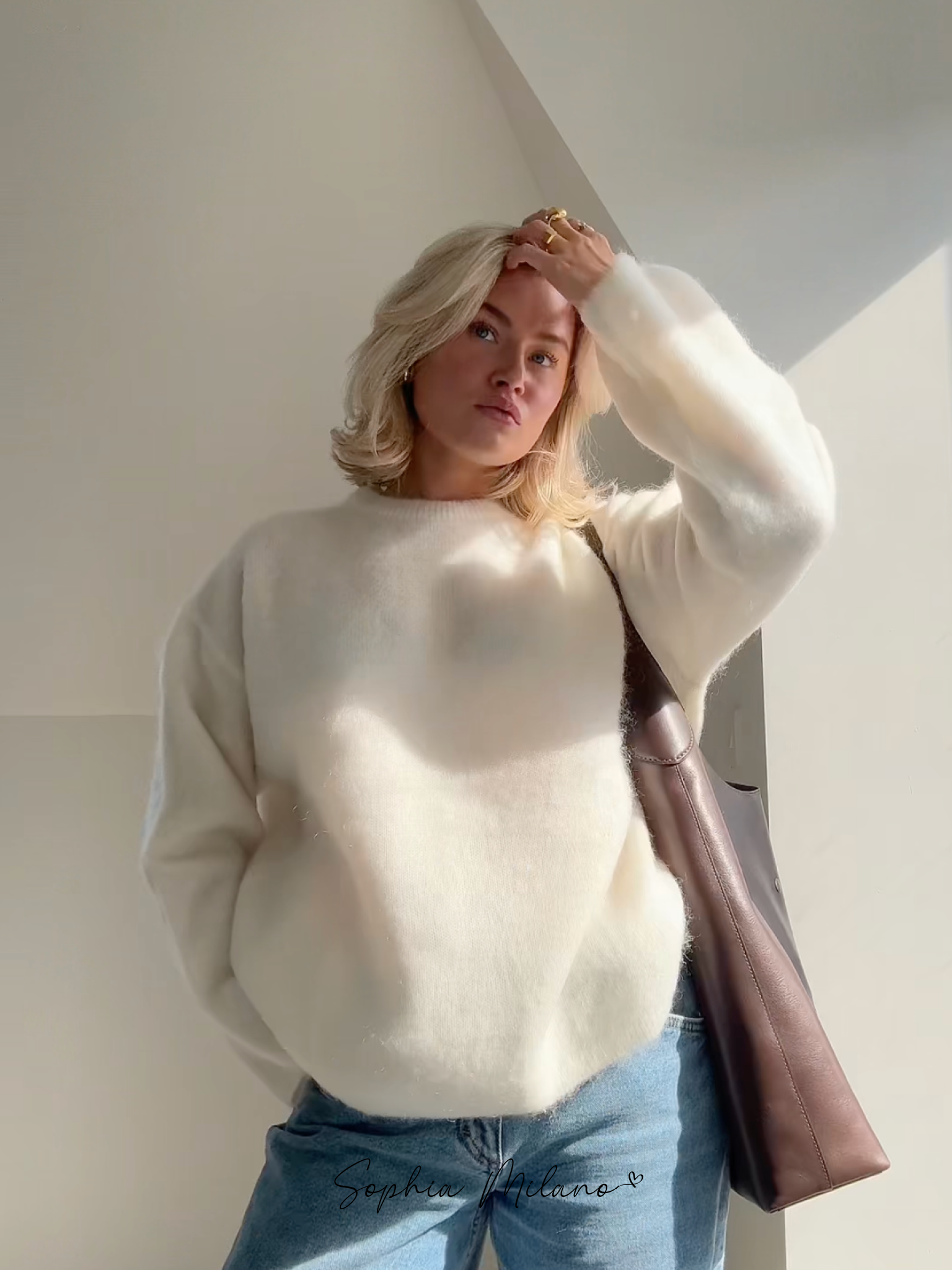 Milas Pull d’Hiver Doux Femme