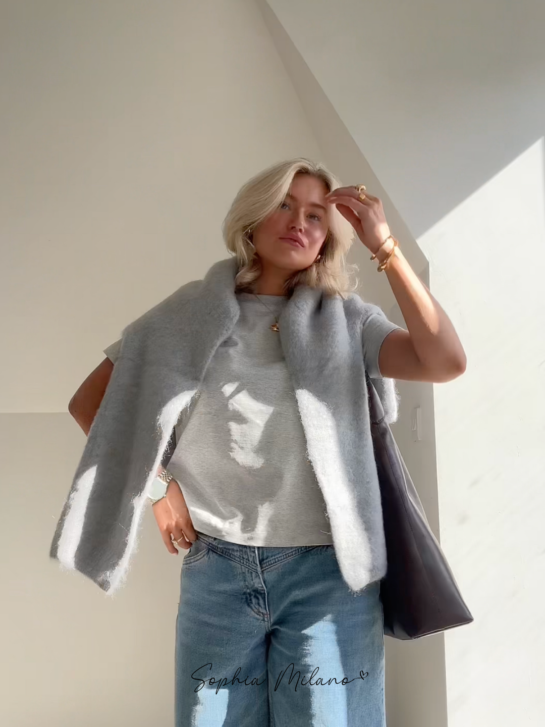 Milas Pull d’Hiver Doux Femme