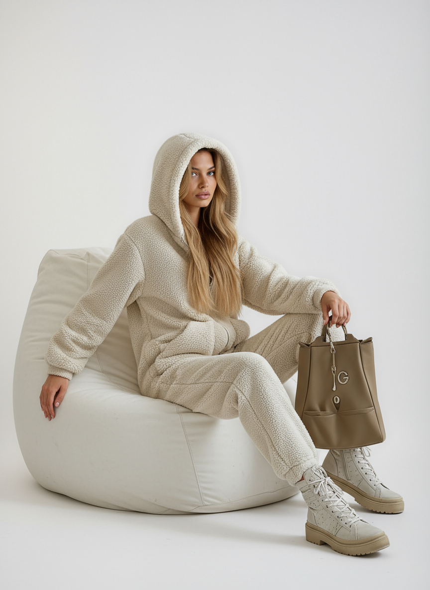 Madelyn Ensemble d’Intérieur Femme en Polaire Teddy