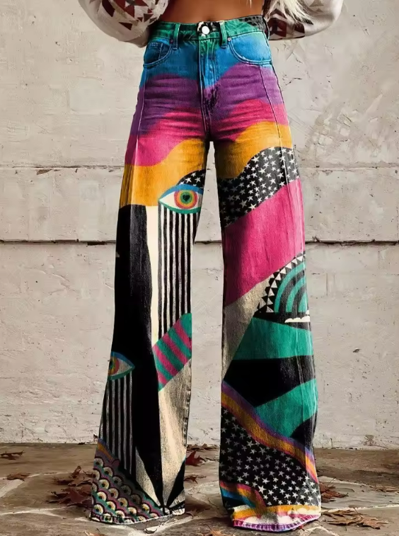 Talia - Pantalons Flare Boho Chic